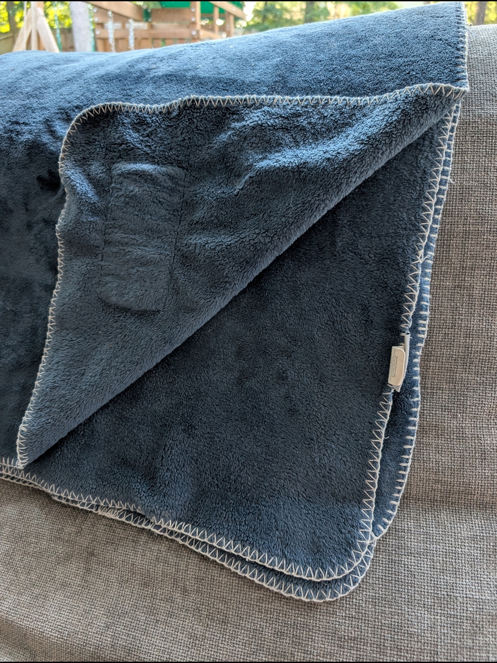 Rae Dunn Blue 'RELAX' Plush Throw Blanket - Picture 4 of 4